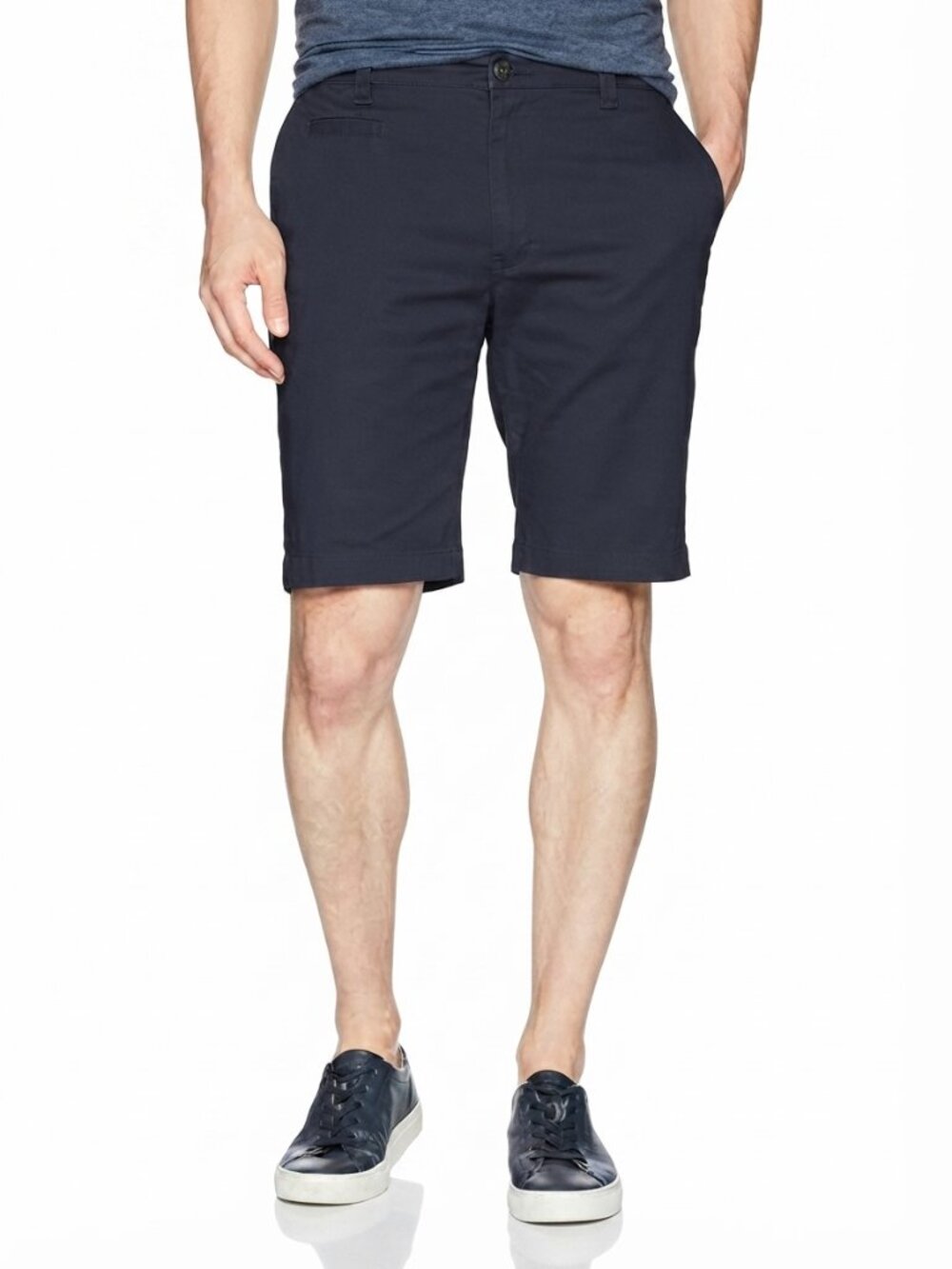 Louis Raphael Men's Slim Fit Flat Front Cotton Shorts in Navy 38 Waist – NWT